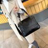 Bolsa de Mão com Pedras de Diamante Modelo Novo 2026 para Mulheres, Bolsa Transversal Versátil de Couro Macio, Bolsa de Ombro Dupla Simples Casual de Grande Capacidade