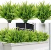Simulación de hoja de mar persa Helecho flor artificial hierba hoja verde arreglo floral suave con pared de fondo de Musgo decoración