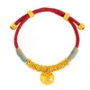 Pulseira Tecida Feita à Mão DIY para o Ano de Nascimento, Pulseira de Fio Dourado Areia Vermelho Atacado, Fique Rico Imediatamente, Tecelagem de Sacola da Sorte do Deus da Riqueza Amarelo
