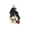 Accesorios de joyería de bricolaje, serie de Halloween, aleación de aceite, calavera, luna, cuervo, colgante, pulsera, colgante, venta al por mayor