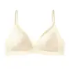 Sujetador Sexy de Encaje Francés Ligero de Verano con Copas Triangulares y Espalda Descubierta en Forma de U para Mujer sin Aros Transpirable para Pecho Pequeño