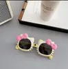Óculos de Sol de Verão da Moda para Meninas, com Proteção UV, Fofos e Adoráveis, com Laço e Design de Gatinho para Proteger do Sol