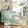 Conjunto Caixa de Presente Caderno Panda Bloco de Notas Livrinho Fofo Livro Infantil Meninos e Meninas Escola Primária Lishu