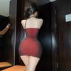 Top Tubo Falda Sexy de Malla de Doble Capa con Empalme de Rosa Tridimensional para Mujer, Atuendo Hueco de Secretaria, Falda Ajustada al Cuerpo, Camisón Adelgazante para Chicas Atrevidas