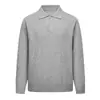 Popular Transfronterizo Talla Europea Talla Grande Polo Cuello Solapa Cuello en V Tejido para Hombre Estilo Old Money Cuello de Gaviota Venta al por Mayor de Fábrica