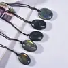 Pedra de puxar cristal natural pingente de pedra original pedra da lua azul colar diy corrente de suéter pingente em estoque atacado