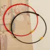 Pulseira tornozeleira de contas de transferência douradas antigas tecida à mão feminina ano de nascimento corda vermelha corda de mão pulseira de casal paz