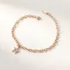Oferta Especial Nueva Pulsera de Acero Titanio con Zirconia Conservadora de Color para Mujer con Colgante de Gema Gota de Agua Colorida y Lujosa Joyería de Números Romanos