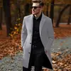 Estação de primavera e outono, estilo de comércio exterior, estilo europeu e americano, jaqueta trench coat masculina leve, simples, moderna e elegante, de comprimento médio