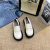 Zapatos Mary Jane Franceses de Cuero Pequeños para Mujer Verano 2025 Nuevo Estilo Slip-On Zapatos de Plataforma de Suela Gruesa Mocasines Zapatos Negros