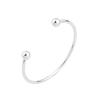 Pulseira de contas redondas abertas de aço inoxidável em estoque pode ser DIY com contas pulseira básica 3mm fina 60mm