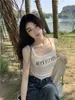 Camisole Vest Americano Personalizado OEM Feminino Verão Malha Sem Mangas Cobre Axila Roupa Íntima Top Curto para Garota Popular