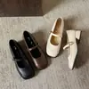 Zapatos de tacón grueso estilo francés poco profundos 2026, nueva colección de otoño, versátiles Mary Janes retro casuales elegantes de punta cuadrada para mujer