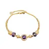 Pulsera de Flores con Perlas de Zircón Amatista Redondo para Mujer, Mismo Estilo que Xiaohongshu, Joyería de Diseño de Nicho de Lujo Ligero
