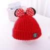 Sombrero Infantil Estilo Coreano Lindo Mickey para Niñas Sombrero de Lana para Niña Pequeña Bebé Sombrero de Pescador Tejido Conjunto de Moda Dibujos Animados