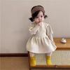 Vestido de Otoño e Invierno Vestido de Punto para Niñas Moda Año Nuevo Princesa Manga Larga Vestido Suéter Bebé Bebé Falda Gruesa