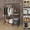 Tendedero de balcón, tendedero móvil de pie con ganchos, almacenamiento para dormitorio, tendedero de doble barra
