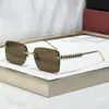 2026 Novos Óculos de Sol de Luxo Ct0545 Estilo Old Money Moda Metal com Tachas Óculos de Sol Femininos Cartier Óculos de Sol Quadrados para Homem de Férias