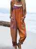 (Botón de Día) Ropa de mujer transfronteriza, Amazon, estilo europeo y americano, overol de verano con botones estampado digital 3D, pantalones de tirantes casuales