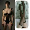 Lencería Sexy para Hombres, Body con Aro de Acero, No Necesita Quitarse, Sin Entrepierna, Transparente, Encaje Rojo y Negro, Atuendo Sexy de Travesti para Coquetear