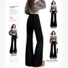 Jeans acampanados elásticos modernos de estilo americano no ajustados para mujer, nuevos pantalones de campana de moda para otoño de cintura alta que cubren la cadera y estilizan