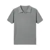 Camisa Polo Tricotada Textura Canelada Retro Americana Gola Seagull Manga Curta Masculina Verão Fina Camiseta Casual Business