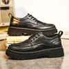Alta Qualidade Primavera Nova Moda Sapatos Casuais Ao Vivo Retro Botas de Couro Cano Baixo Roupa de Trabalho Esportes Sola Grossa Martin Sapatos Masculinos
