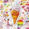 Estilo Nuevo Transfronterizo 50 Lindos Pegatinas Creativas de Graffiti de Helados Antropomórficos para Botellas de Agua y Decoración de Maletas, Pegatinas Impermeables
