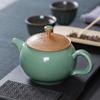 Tetera Longquan celadón cuchillo saltarín hecha a mano juego de té kung fu tetera de cerámica tetera de joven maestro de artes y oficios