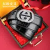 Cinturón Casual de Negocios para Hombre de Barriga de Cocodrilo Siamés Importado de Tailandia Hebilla Completa de Acero Cuero Genuino Lujo Accesible Cinturón para Hombre