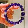 Pulsera Pulsera de Diseño Avanzado Púrpura Uva Amatista Natural de 10 mm 14 mm