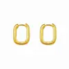 Pendientes de Aro en Forma de U de Plata de Ley S925 Transfronterizos Europeos y Americanos para Mujer, Diseño Simple y de Moda, Estilo Único de Nicho, Superficie Lisa