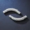 Prata 999 pura vintage 3D prata maciça estilo chinês peixe koi em forma de pulseira meia-lua curva, pulseira meia-lua em forma de peixe "abundância todo ano" acessório de tubo de prata
