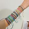 Pulseira de Linha Encerada Quente Transfronteiriça Feita à Mão Nó Plano Trançada Colorida Trança Amizade Feminina Ajustável