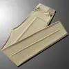 Novedad Primavera y Verano 2026 Pantalones Deportivos Casuales de Negocios Rectos de Secado Rápido Transpirables para Hombre Pantalones Largos de Seda Hielo Negro