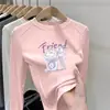 Ropa interior básica forrada de forro polar para niñas, top de otoño para niños, camiseta elegante de manga larga con estampado de dibujos animados para otoño e invierno