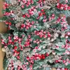 Esquejes de Navidad, Agujas de Pino, Piñas, Fruta de la Fortuna, Bayas Rojas, Decoraciones, Ramilletes de Cuerda de Cáñamo con Copos de Nieve, Manualidades Navideñas