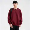 Sudadera casual de algodón chino de peso pesado para jóvenes, color liso, cuello redondo, manga larga, para primavera y otoño, simple y versátil, venta al por mayor del fabricante