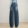 Jeans de Pierna Ancha para Mujer 2026 Nuevo Otoño Cintura Alta Adelgazantes Retro Primavera Sueltos Pierna Banana Forma de Pera Pantalones para Cuerpo