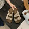 Sandalias de Verano para Mujer con Doble Hebilla Retro, Estilo Slip-On, para Exteriores 2026, Nuevas, de Suela Gruesa, Antideslizantes, Versátiles, Pantuflas de Suela Suave
