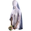 Véu de Noiva Youlapan V01 Branco com Camada Única de Pérolas, Pente e Bordado, Estilo Curto Simples, Acessório de Cabeça para Sessão de Fotos, Vestido de Noiva
