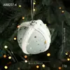 Producto Nuevo Transfronterizo Bola de Espuma de 8 cm Colgante para Árbol de Navidad Bola Colgante Bola con Estampado de Tela de Estrella Decoración Arreglo