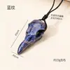 Colgante de Calavera de Cuervo de Cristal Natural Estilo Gótico Colgante de Cristal Piedra Cruda de Cristal Tallado Pulido Joyería Artesanía