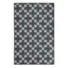 Alfombra Gruesa para RV Clásica Blanco y Negro 9*12 pies, Alfombra Geométrica para Patio a Prueba de Humedad y Moho, Alfombra Impermeable de Secado Rápido para Playa y Piscina