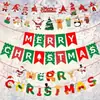 Bandera de papel de Navidad creativa bandera de color banderín de cadena flor banner de dibujos animados de Navidad decoración de tienda