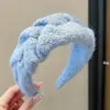 Diadema de tela de alta gama para otoño e invierno, extra ancha, adelgazante, estilo coreano, pinza para el pelo de terciopelo para mujer
