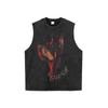 Camiseta de manga corta lavada con estampado de dóberman vintage de gran tamaño de estilo americano, marca de moda hip-hop para hombres y mujeres, camiseta de media manga