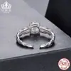 Anillo Twist Abrible Ai Fu Le Lujo Ligero Brillante de Moissanita de 1 Quilate Plata de Ley S925 Anillo Ajustable Joyería para Mujeres
