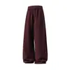Pantalones Casuales Texturizados de Peso Pesado de 380 g con Costuras Visibles, Pantalones Deportivos Sueltos Rectos Estilo Otoño, Pantalones Largos Deportivos de Marca de Moda