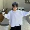 Atacado de Roupas Infantis Yihong Nova Coleção Primavera 2026 Tendência Roupa Íntima Infantil Estilo Coreano Camiseta de Manga Longa para Meninos com Design Rasgado